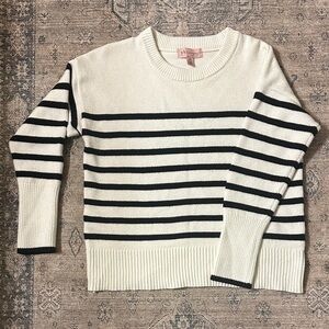 Philosophy Cream and Black Striped Sweater